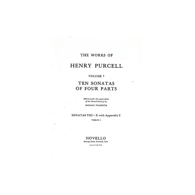 Purcell, Henry - 10 Sonatas Of Four Parts (Sonatas VIII-X), Violin 1