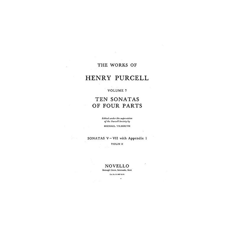 Purcell, Henry - 10 Sonatas Of Four Parts (Sonatas I-IV), violin 2