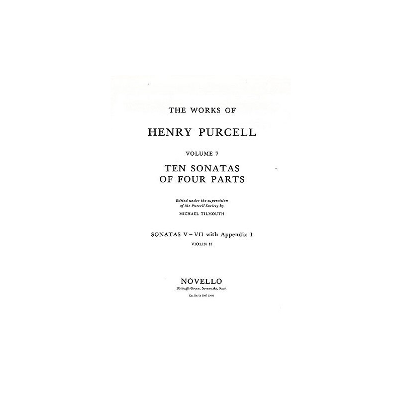 Purcell, Henry- 10 Sonatas Of Four Parts (Sonatas V-VII), violin 2