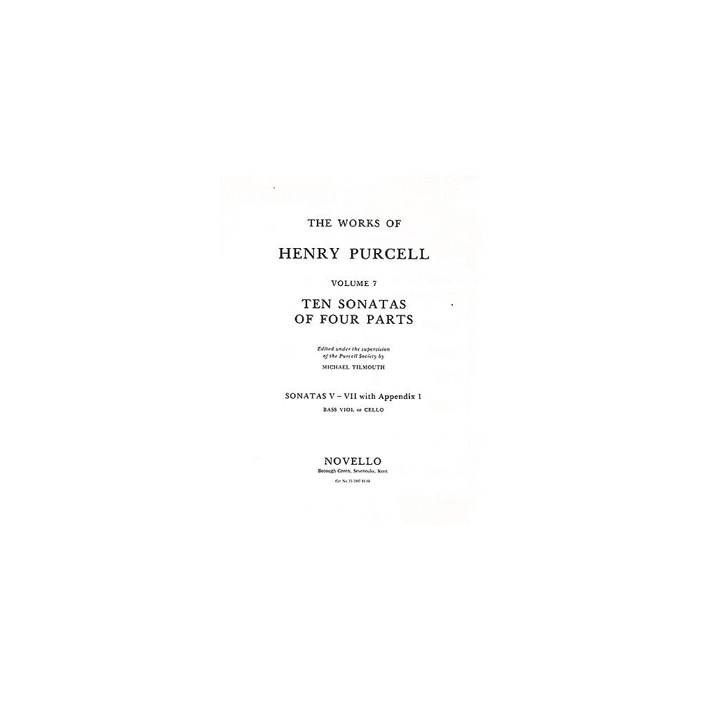 Purcell, Henry - Ten Sonatas Of Four Parts For Cello (V-VII)