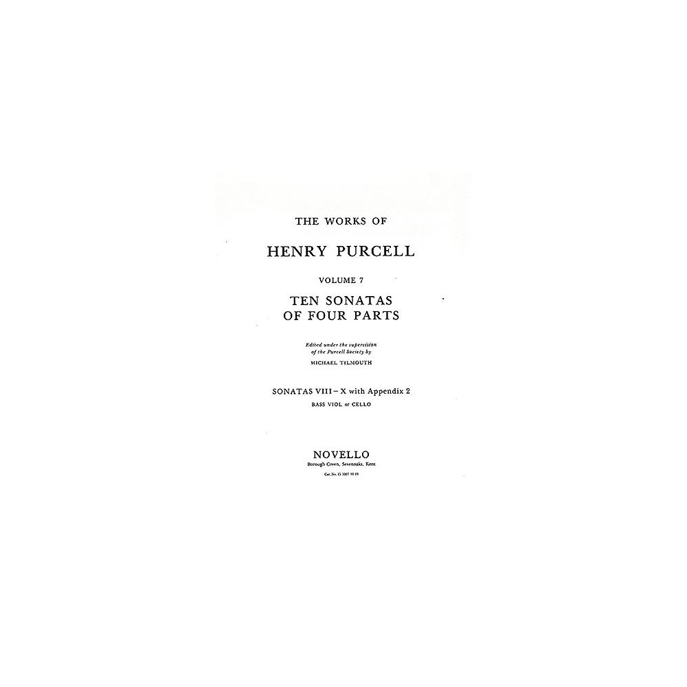 Purcell, Henry - Ten Sonatas Of Four Parts For Cello