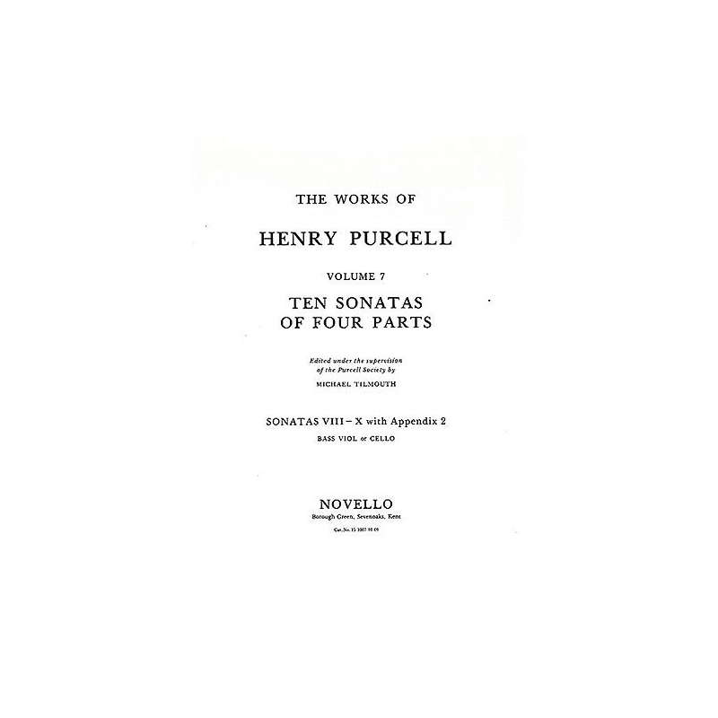 Purcell, Henry - 10 Sonatas Of Four Parts For Cello (Sonatas VIII-X)