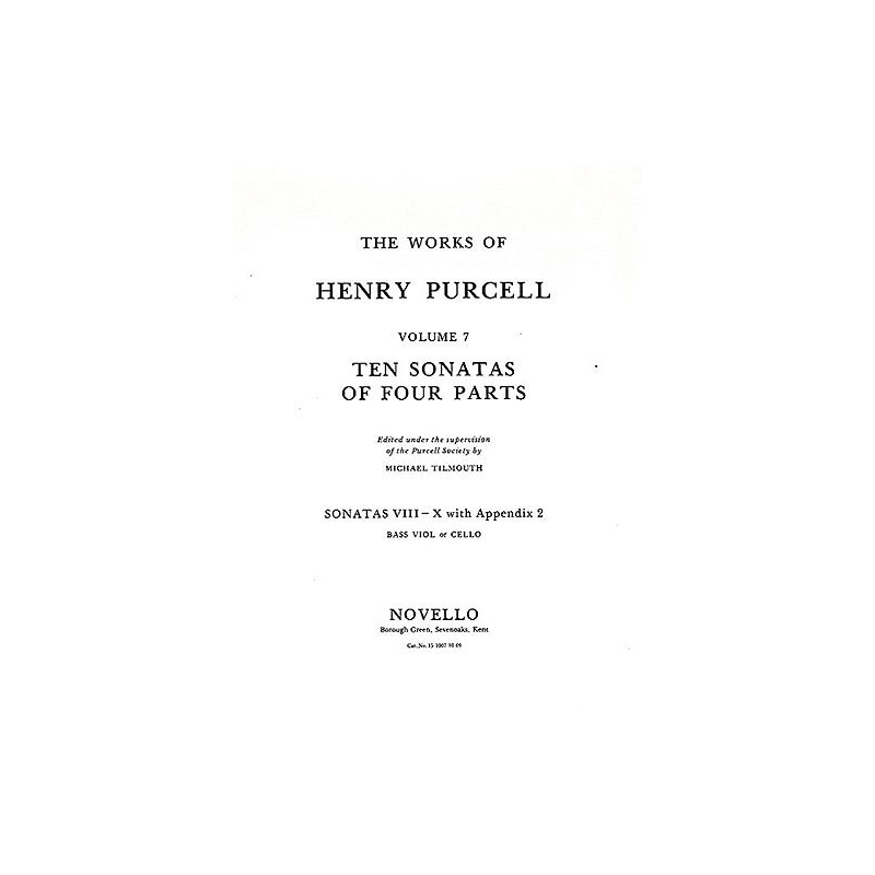 Purcell, Henry - Ten Sonatas Of Four Parts For Cello