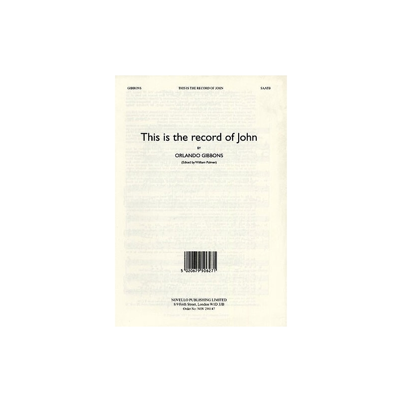 Gibbons, Orlando - This Is The Record Of John (Alto Verse)