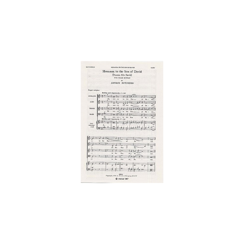 Hutchings, Arthur - Hosanna To The Son Of David