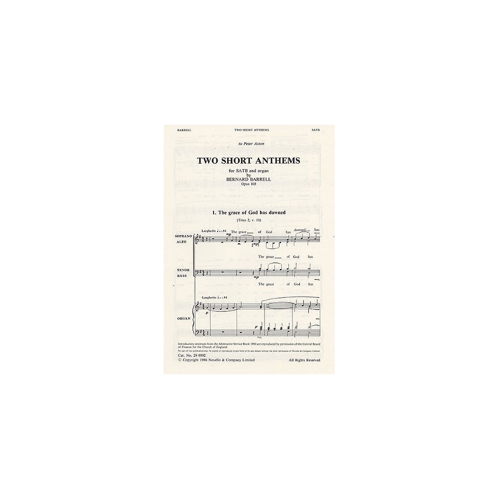 Barrell, Bernard - Two Short Anthems Op.103