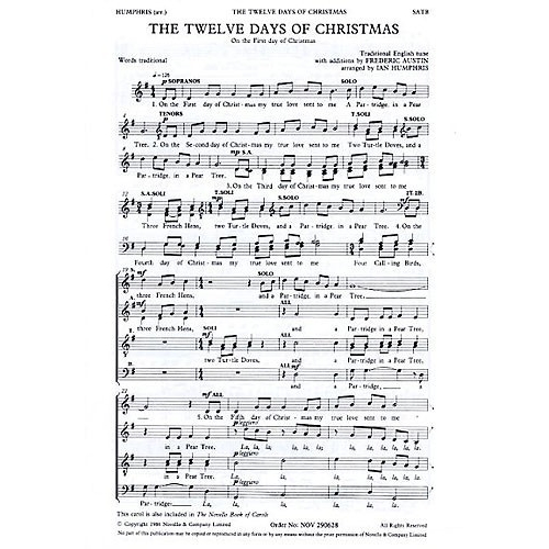The Twelve Days Of Christmas (SATB)
