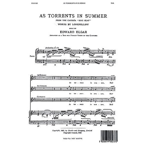 Edward Elgar: As Torrents In Summer (SSA)