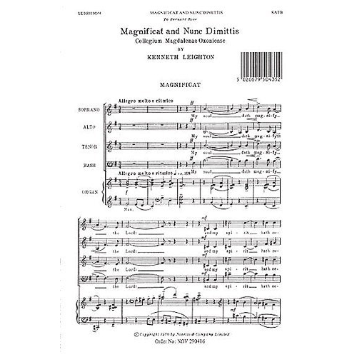 Kenneth Leighton: Magnificat And Nunc Dimittis (Magdalen Service) - 0
