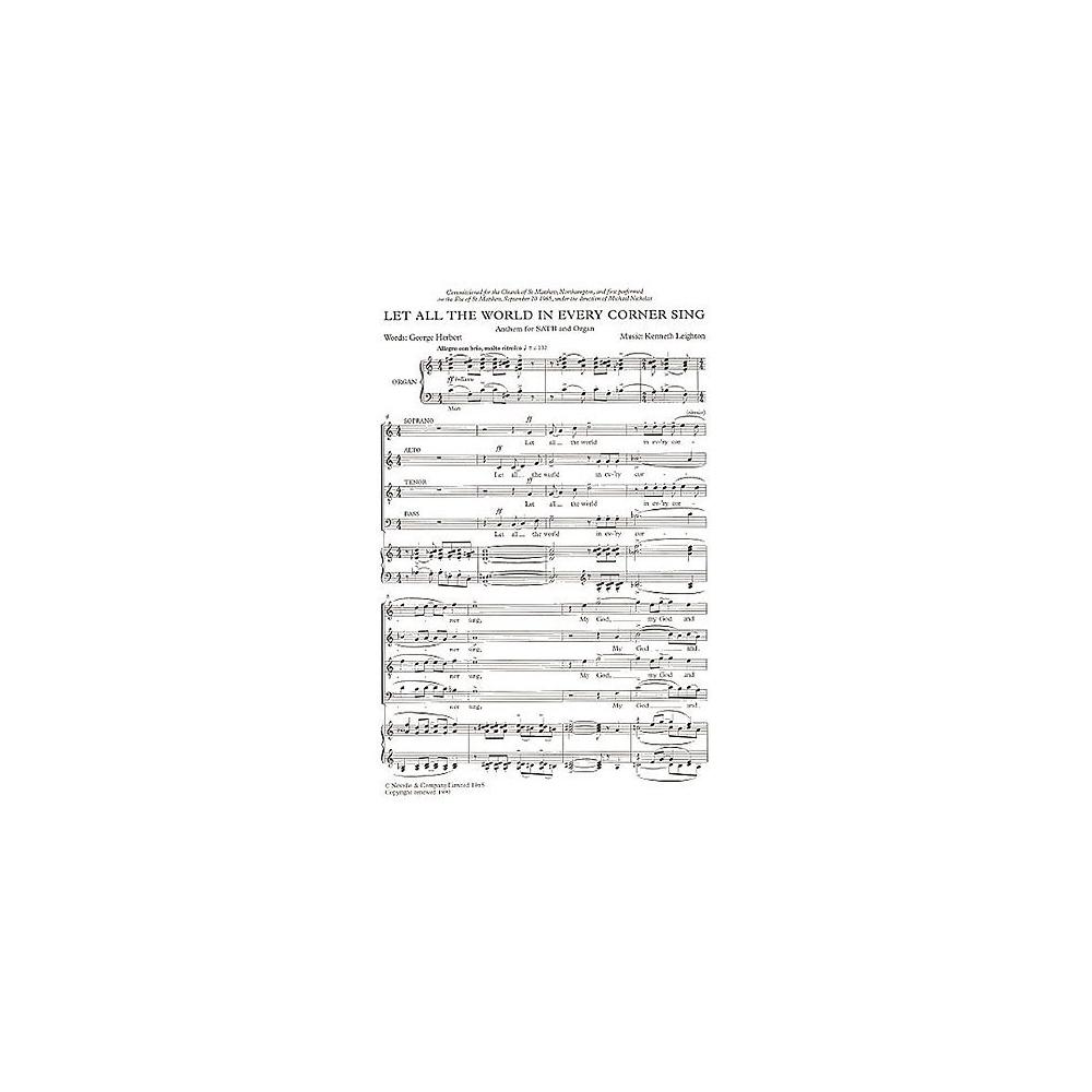 Leighton, Kenneth - Let All The World In Every Corner Sing
