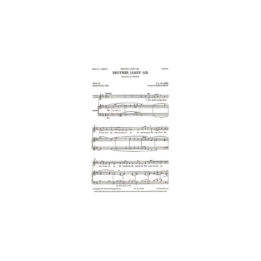 Bain, J.L.M. - Brother James' Air (The Lord's My Shepherd)