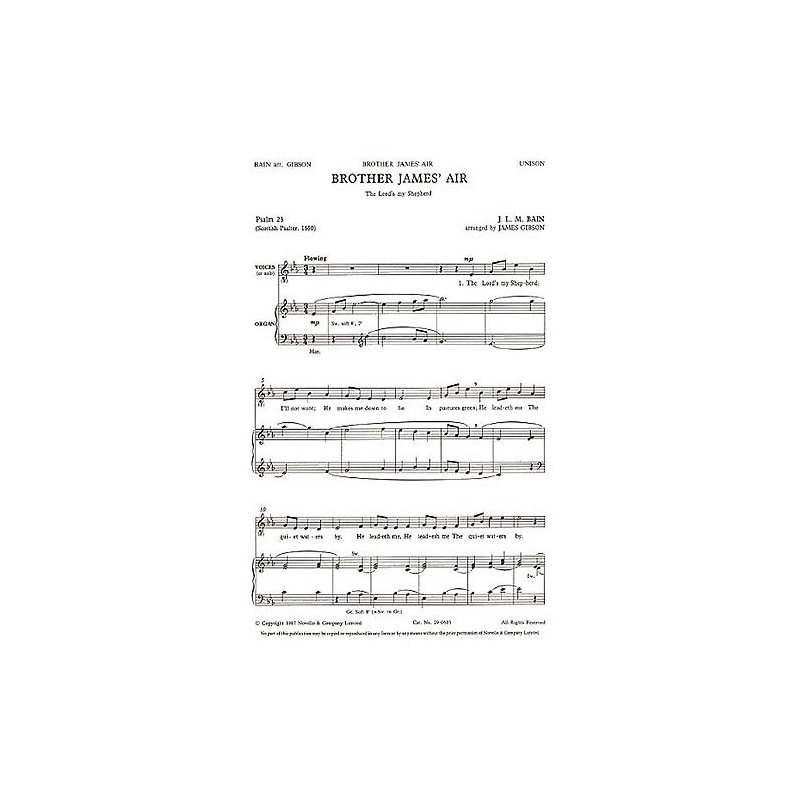 Bain, J.L.M. - Brother James' Air (The Lord's My Shepherd)