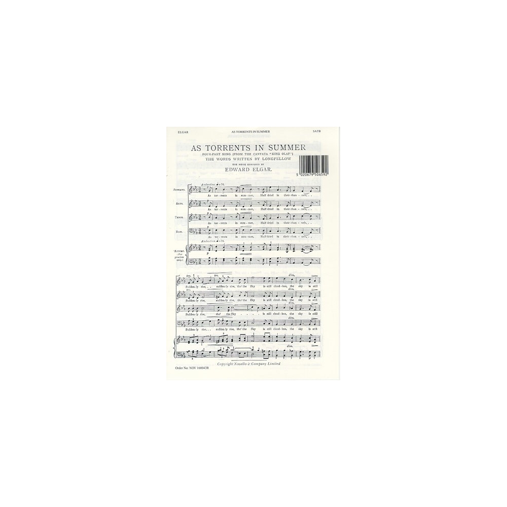 Edward Elgar: As Torrents In Summer (SATB)