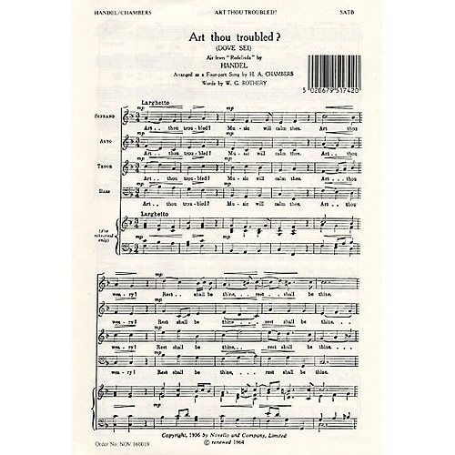 Handel: Art Thou Troubled (SATB)