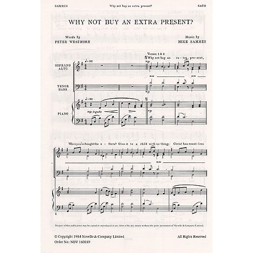 Sammes: Why Not Buy An Extra Present? For SATB