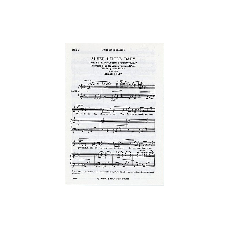 Kelly, Bryan - Sleep Little Baby For Unison Voices