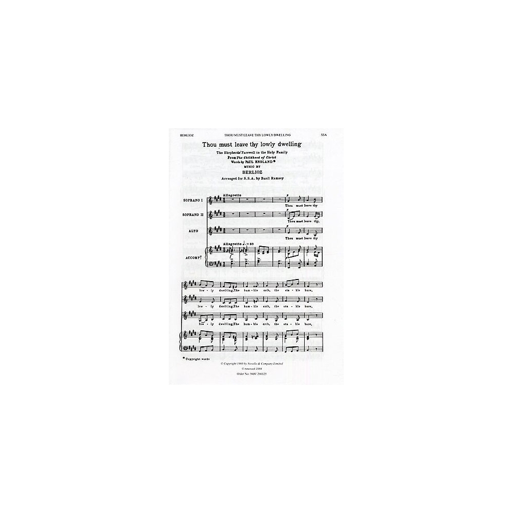 Berlioz, Hector - Thou Must Leave Thy Lowly Dwelling
