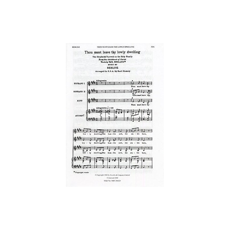 Berlioz, Hector - Thou Must Leave Thy Lowly Dwelling