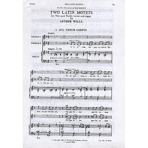 Arthur Wills: Two Latin Motets