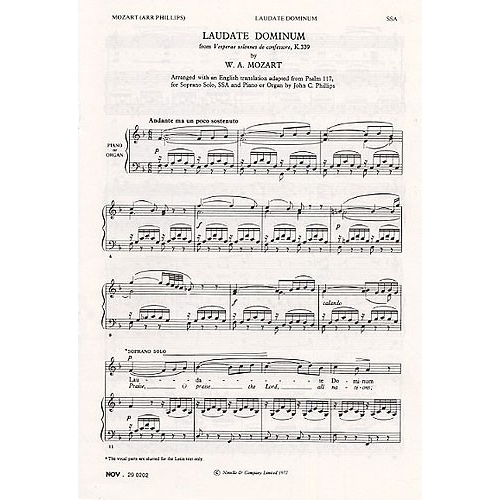 Mozart, W.A - Laudate Dominum (SSSA)