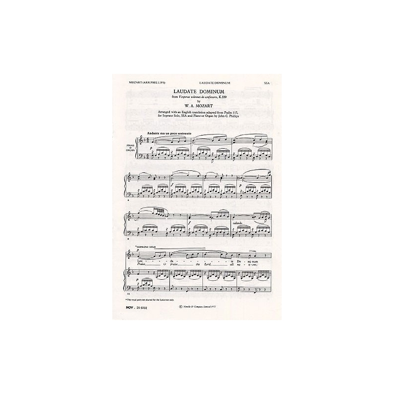 Mozart, Wolfgang Amadeus - Laudate Dominum