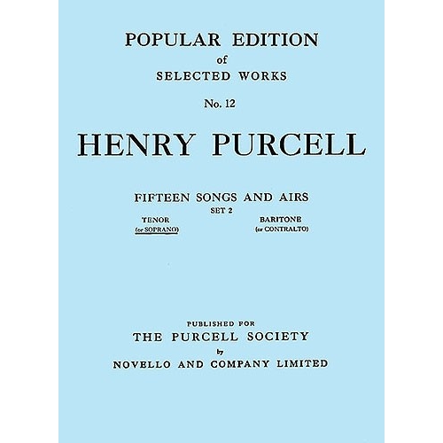 Purcell, Henry - Fifteen Songs And Airs - Set 2 (High)