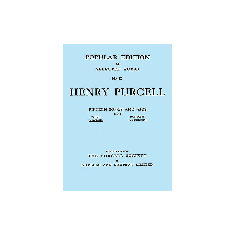 Purcell, Henry - Fifteen Songs And Airs - Set 2 (High)