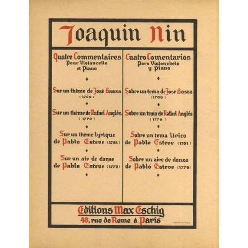 Nin-Culmell, Joaquin - 4 Commentaires