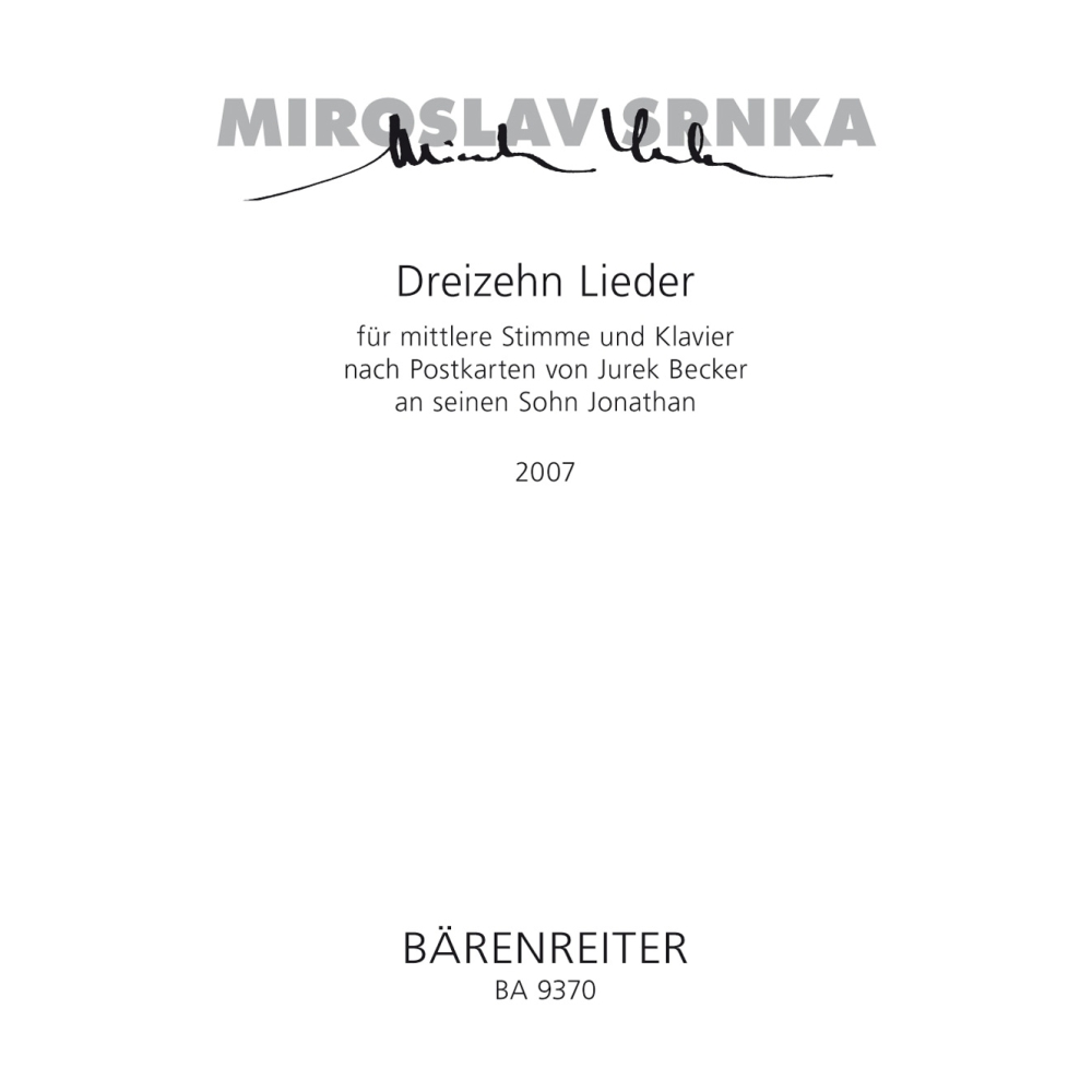 Miroslav Srnka - Dreizehn Lieder