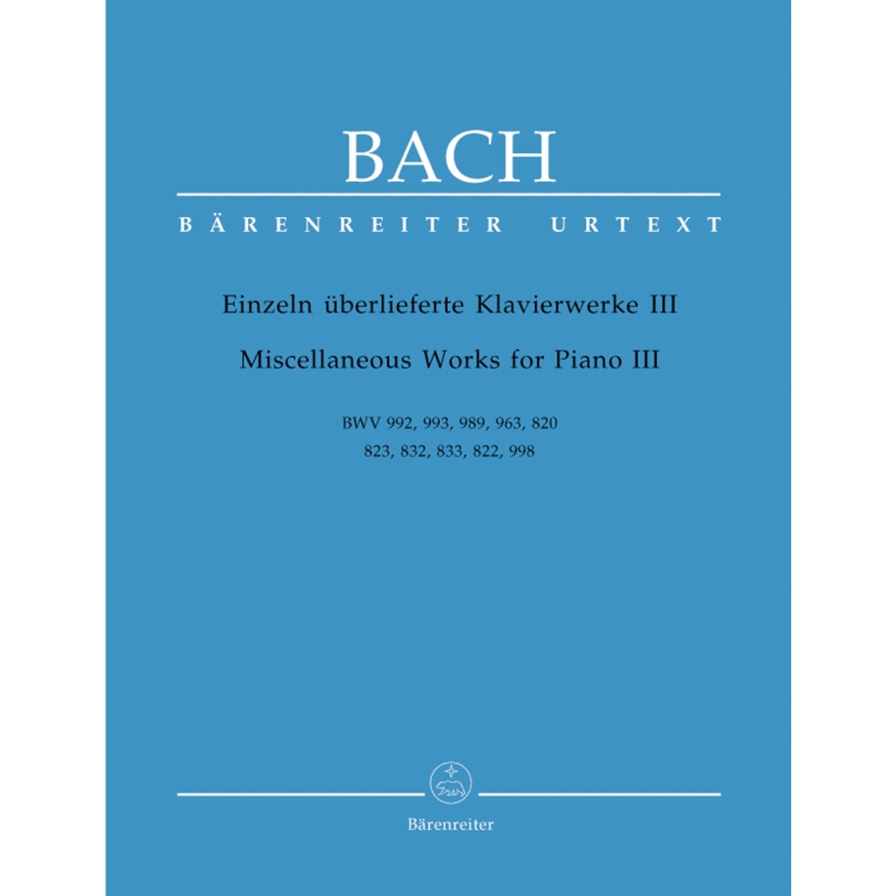Johann Sebastian Bach - Miscellaneous Works for Piano - Volume III