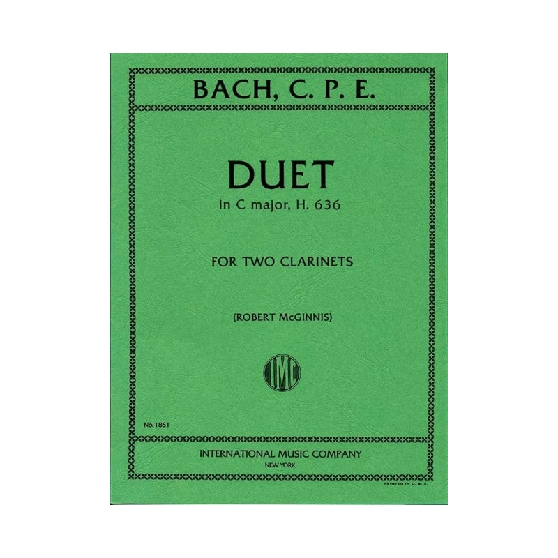Bach, Carl Philipp Emanuel - DUET CMaj 2Clar