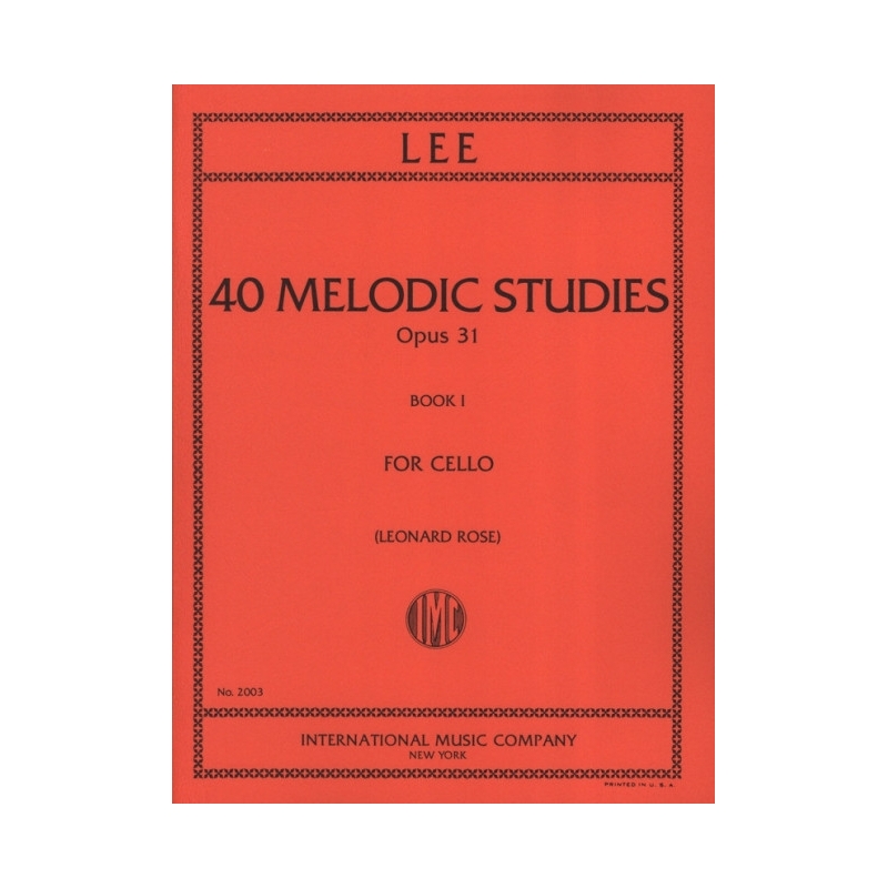 Lee, Sebastian - 40 Melodic Studies Vol. 1 op. 31 Vol. 1