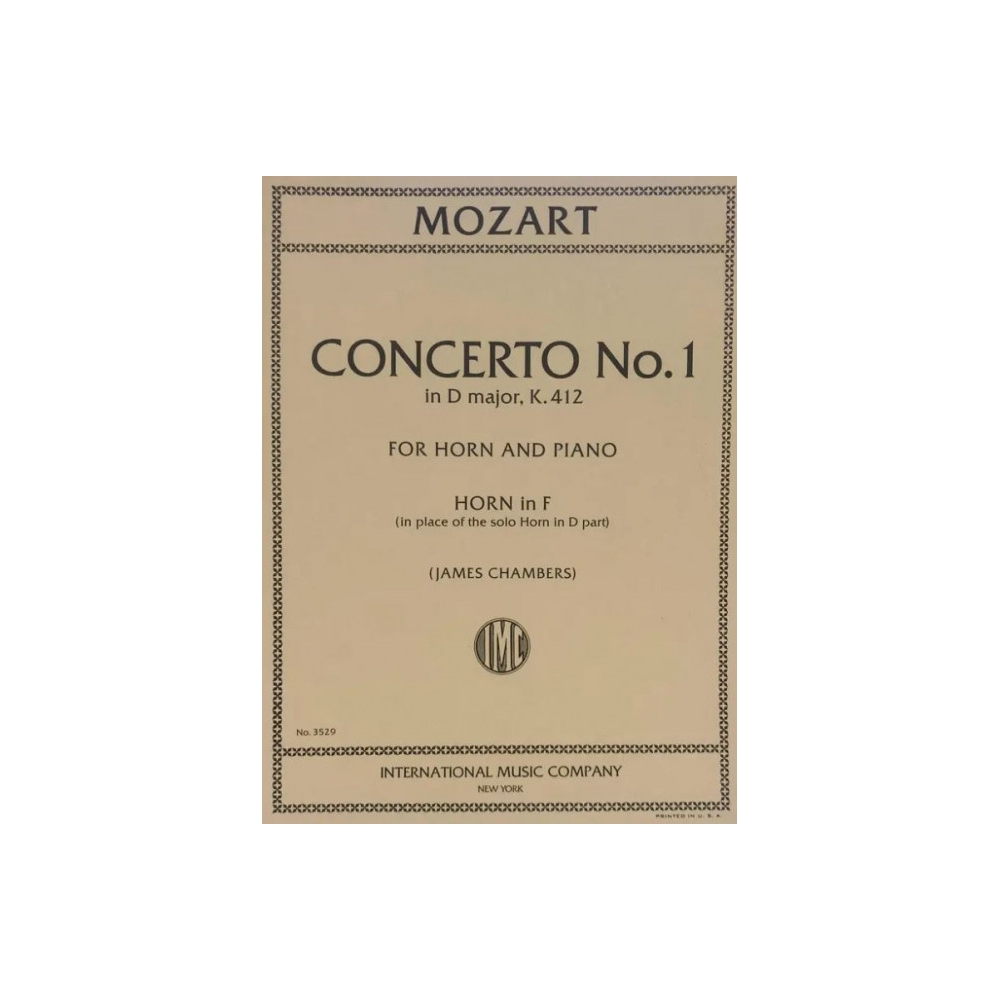 Mozart, Wolfgang Amadeus - Concerto No 1 in D major KV412 