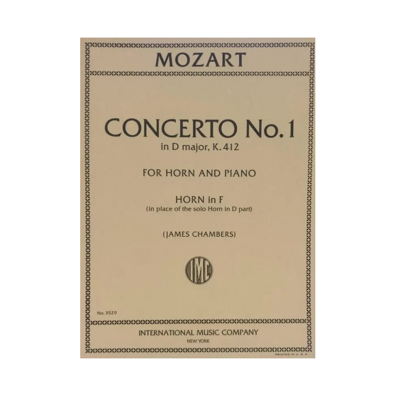 Mozart, Wolfgang Amadeus - Concerto No 1 in D major KV412