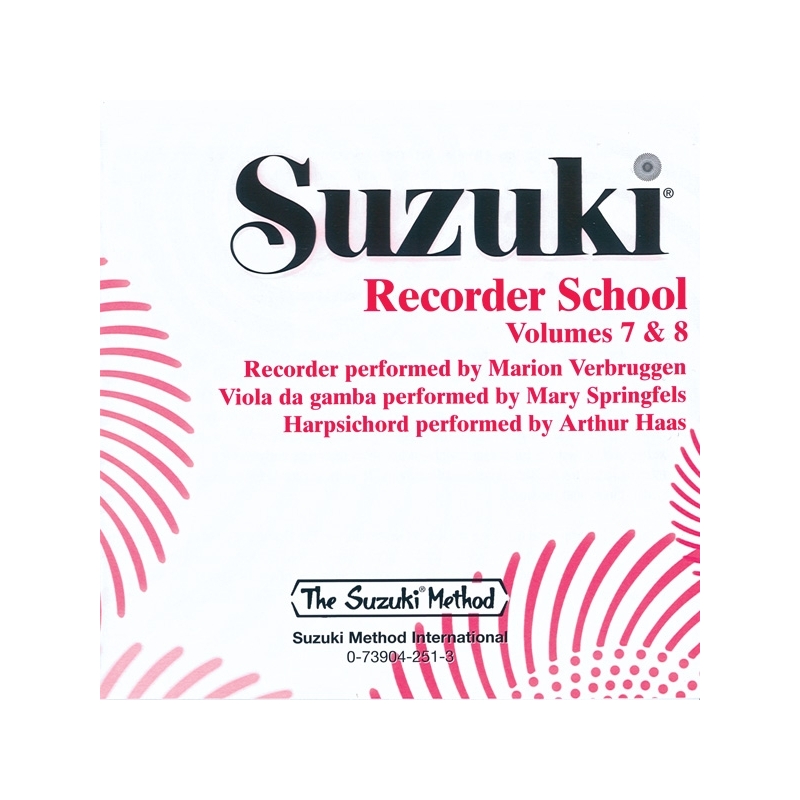 Suzuki Recorder School (Soprano and Alto Recorder), Volumes 7 & 8 – CD