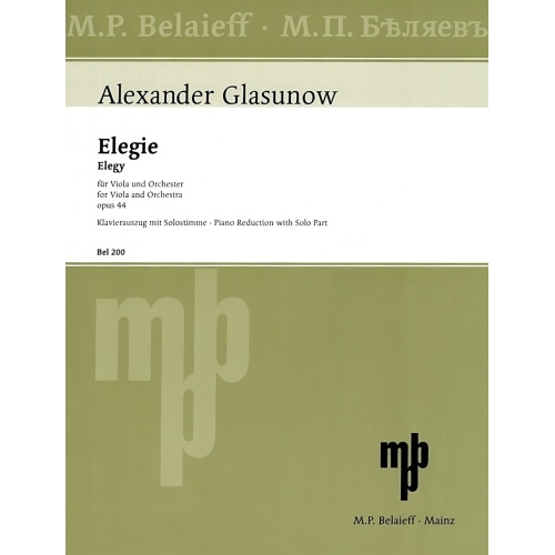 Glazunov, Alexander - Elegy for Viola and Piano