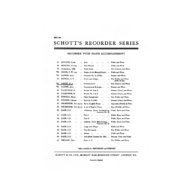 Gossec, François-Joseph - Overture in G