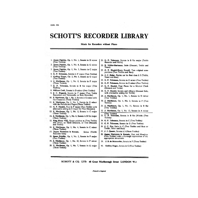 Mattheson, Johann - Sonata A minor op. 1/12