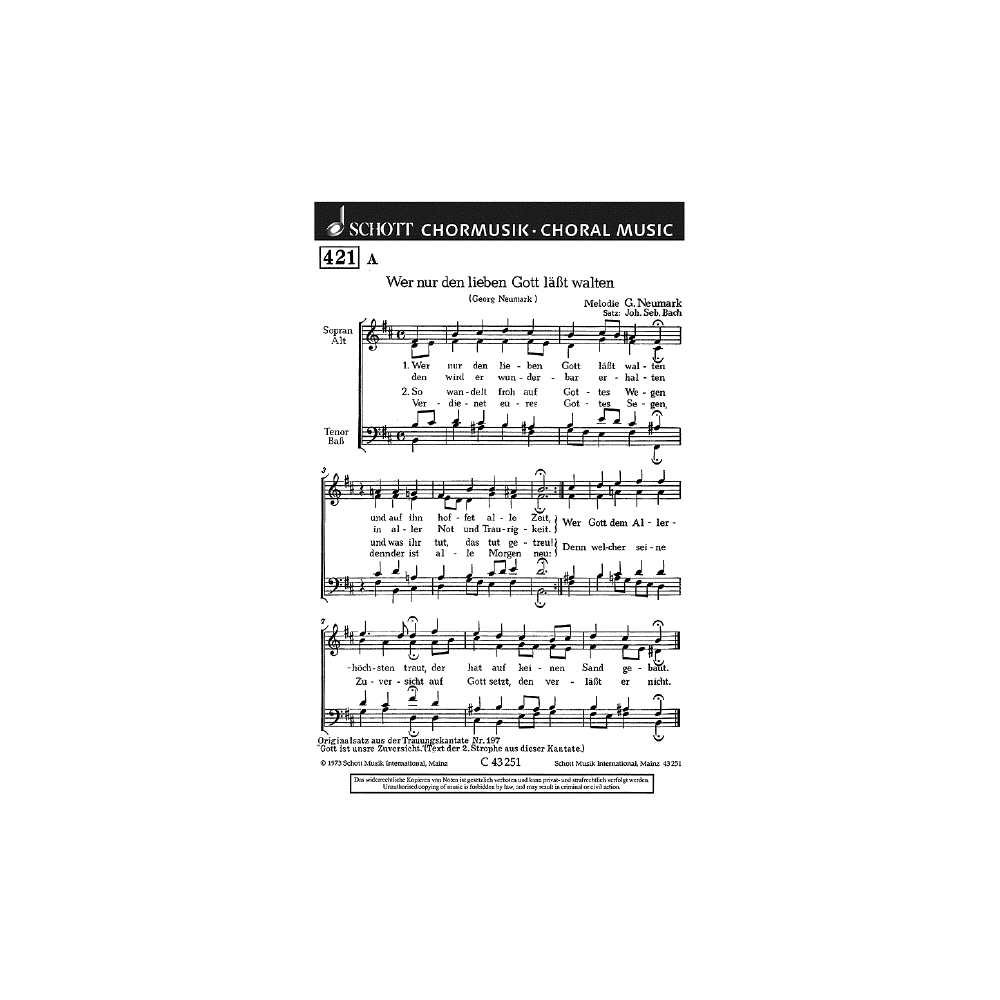 Bach, J.S - Wer nur den lieben Gott lässt walten / Jesu, geh voran 