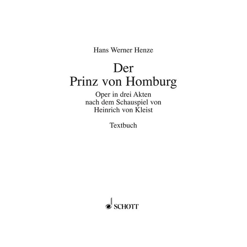 Henze, Hans Werner - Der Prinz von Homburg 