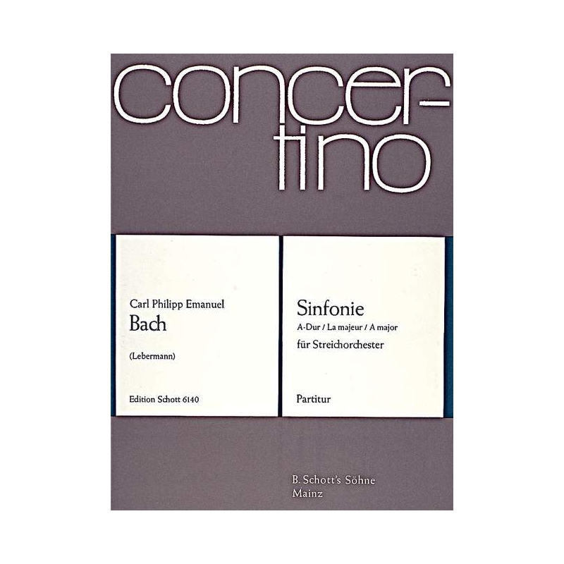 Bach, Carl Philipp Emanuel - Sinfonie A Major Wq 182/4