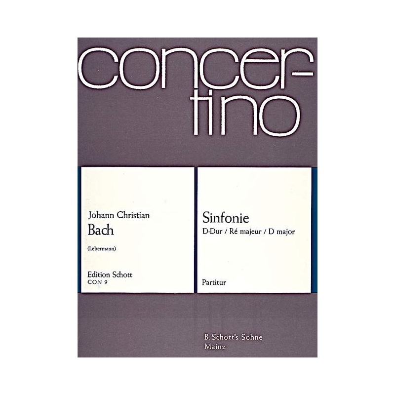 Bach, J.C - Sinfonie D Major