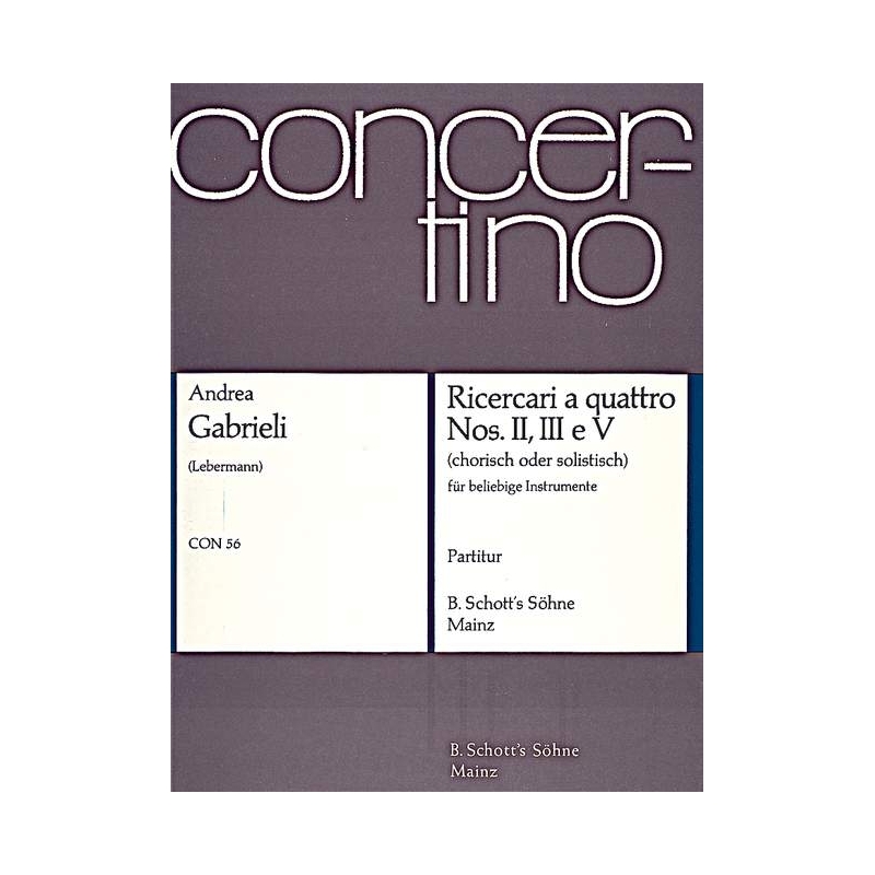 Gabrieli, Andrea - Ricercari a quattro