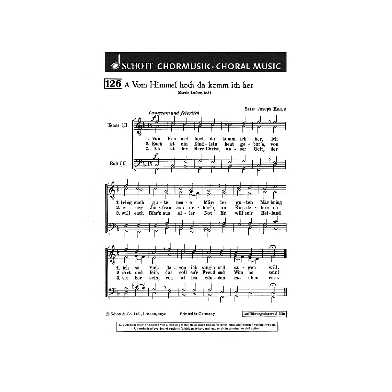 Haas & Lang - Vom Himmel hoch, da komm ich her / In dulci jubilo 