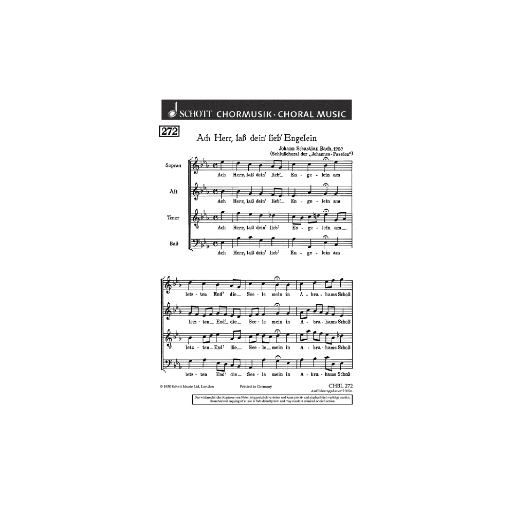 Bach, J.S - Ach Herr, lass dein' lieb' Engelein 