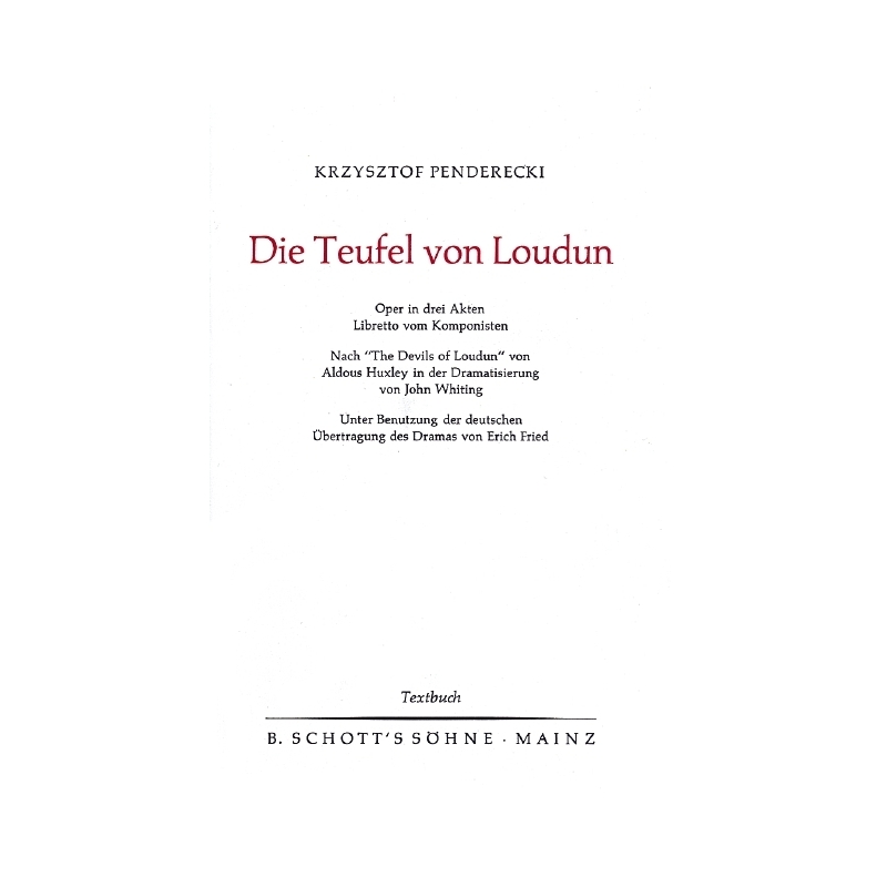 Penderecki, Krzysztof - The Devils of Loudun 