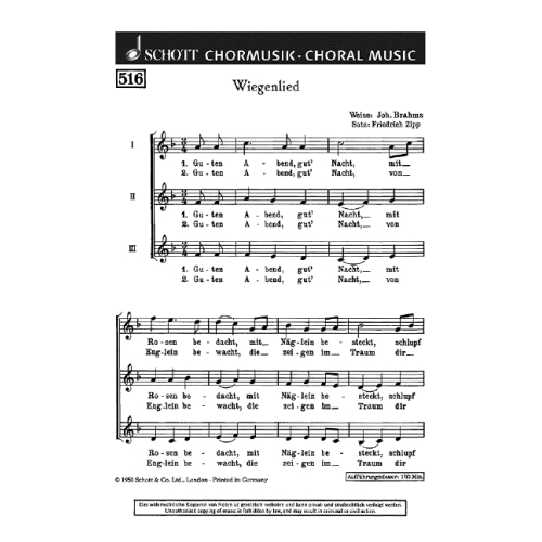 Brahms, Johannes - Wiegenlied 