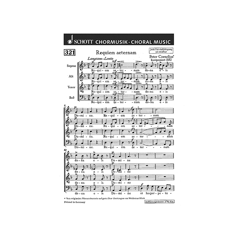 Cornelius, Peter - Requiem aeternam
