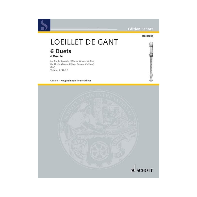 Loeillet de Gant, Jean Baptiste - 6 Duets 