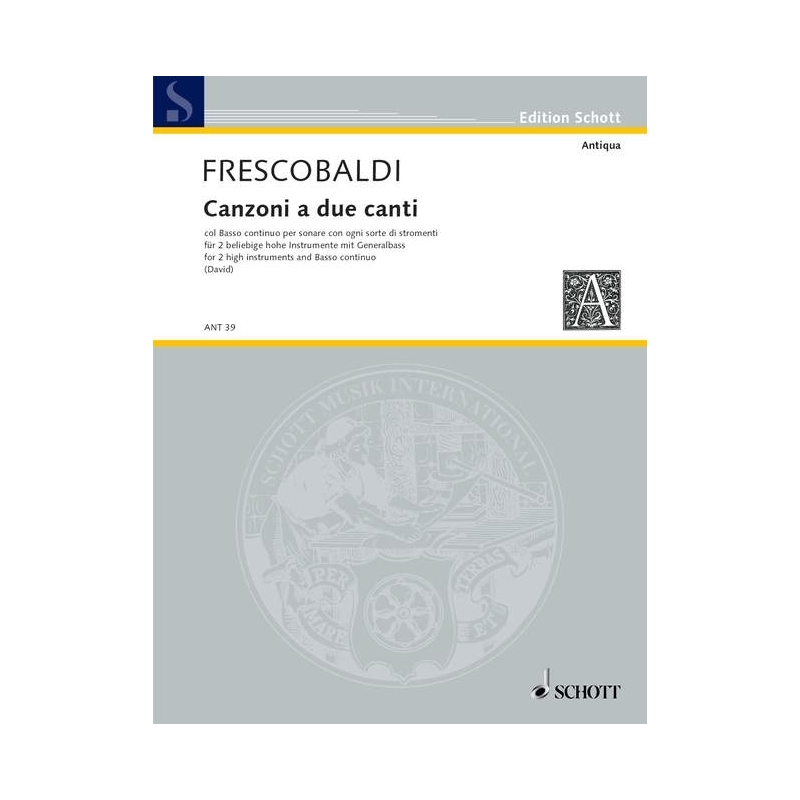 Frescobaldi, Girolamo - Canzoni a due canti col basso continuo